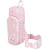 imageEllo Crossbody Sling Water Bottle Bag  Holds Bottles Up to 40oz  HandsFree Bottle Carrier with Zippered Pockets Adjustable Strap and Drawstring Holder  Machine Washable  BlackPetal Cascade