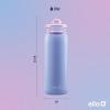 imageEllo Kids Pop ampamp Fill 18oz Stainless Steel Water Bottle with Quick Fill Technology DoubleWall Vacuum Insulation Leak Proof Locking Lid Sip ampamp Chug BPA Free Gifts for Girls Boys LighthousePurple Holographic