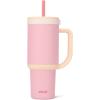 imageEllo Oasis 24oz Tumbler with Handle ampamp Retracting Straw  Reusable Insulated Stainless Steel Cup 100 Leakproof Gifts for Teens Women Men  Keeps cold for 24 Hours Cup Holder Friendly Twilight BlushSunrise Glow