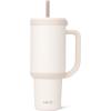 imageEllo Oasis 24oz Tumbler with Handle ampamp Retracting Straw  Reusable Insulated Stainless Steel Cup 100 Leakproof Gifts for Teens Women Men  Keeps cold for 24 Hours Cup Holder Friendly Twilight BlushCream Tonal