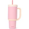 imageEllo Oasis 24oz Tumbler with Handle ampamp Retracting Straw  Reusable Insulated Stainless Steel Cup 100 Leakproof Gifts for Teens Women Men  Keeps cold for 24 Hours Cup Holder Friendly Twilight BlushSunrise Glow