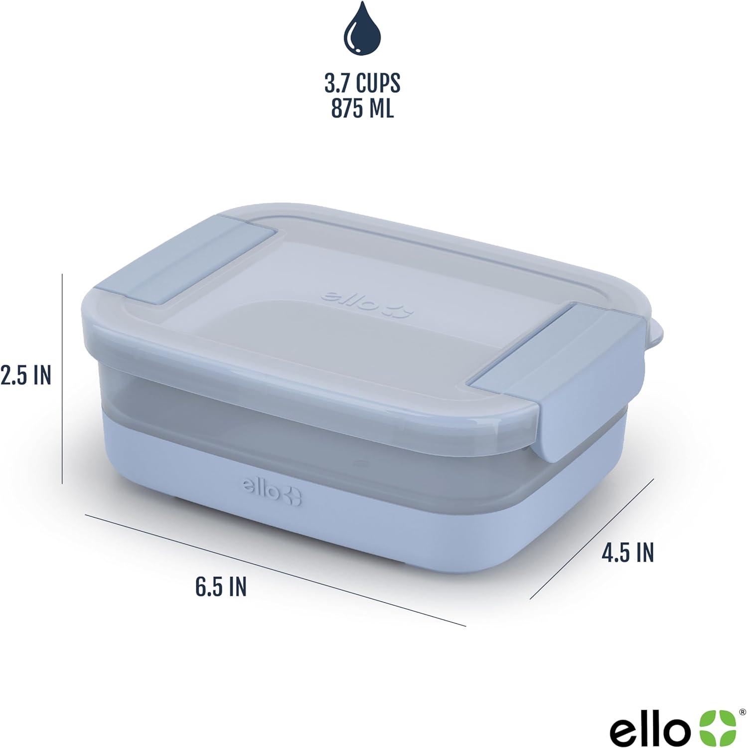 imageEllo Plastic Meal Prep Set BPA Free Plastic Food Storage Container with Silicone Boot and Airtight Lids Dishwasher Microwave and Freezer Safe37 Cup Meal Prep Melon