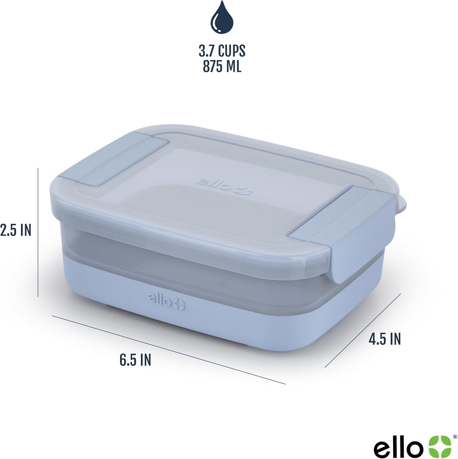 imageEllo Plastic Meal Prep Set BPA Free Plastic Food Storage Container with Silicone Boot and Airtight Lids Dishwasher Microwave and Freezer Safe37 Cup Meal Prep Elderberry