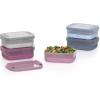 imageEllo Plastic Meal Prep Set BPA Free Plastic Food Storage Container with Silicone Boot and Airtight Lids Dishwasher Microwave and Freezer Safe37 Cup Meal Prep Elderberry