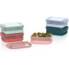 imageEllo Plastic Meal Prep Set BPA Free Plastic Food Storage Container with Silicone Boot and Airtight Lids Dishwasher Microwave and Freezer Safe37 Cup Meal Prep Melon