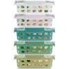 imageEllo Duraglass Refresh 34 Cup Meal Prep Sets 10Pc 5 Pack Set Glass Food Storage Container with Silicone Boot and Airtight BPAFree Plastic Lids Dishwasher Microwave and Freezer SafeDusk DelightOlive Tree