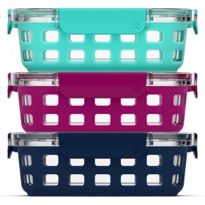 imageEllo Duraglass Refresh 34 Cup Meal Prep Sets 10Pc 5 Pack Set Glass Food Storage Container with Silicone Boot and Airtight BPAFree Plastic Lids Dishwasher Microwave and Freezer SafeDusk DelightMixed Berry