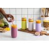 imageEllo Devon 18oz Glass Tumbler with Straw Friction Fit Bamboo Wood Lid and Silicone Sleeve  Perfect for Iced Coffee Tea Matcha and SmoothiesMauve