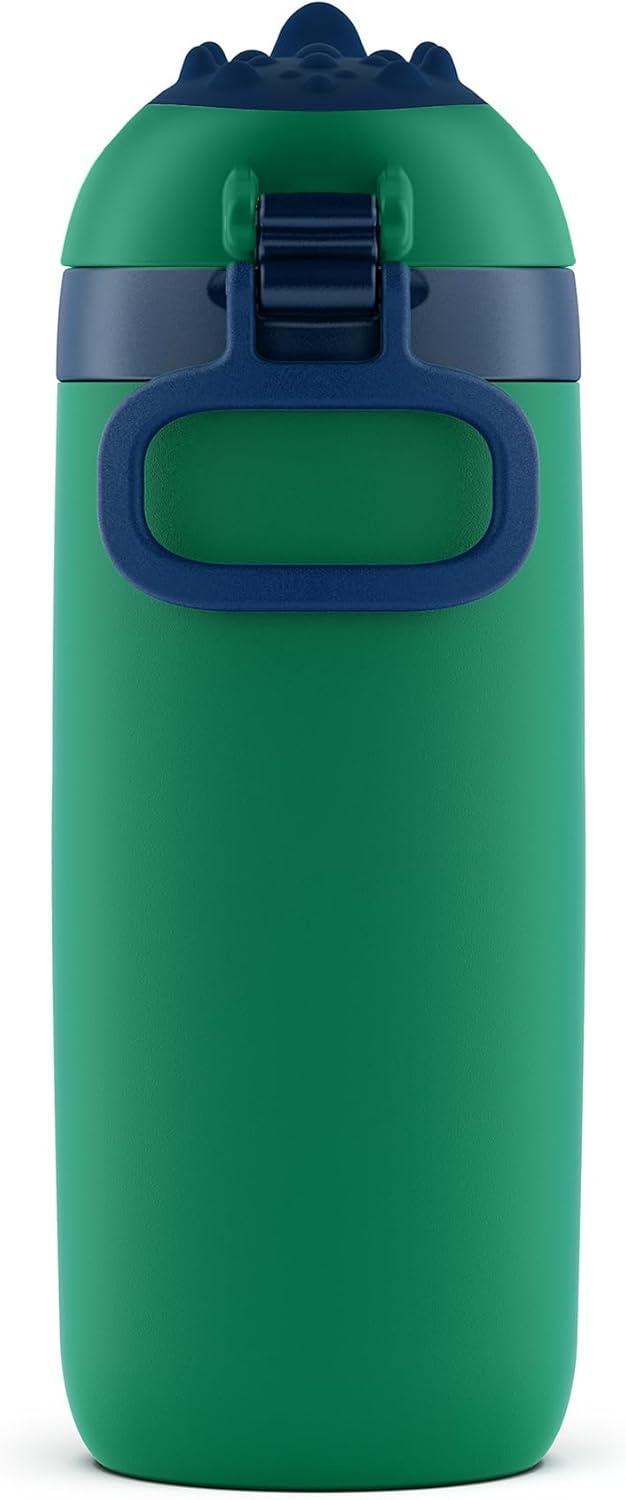 imageEllo Ellies 12oz Vacuum Insulated Stainless Steel Kids Water Bottle with Straw and Builtin Carrying Handle and LeakProof Locking Lid for School Backpack Lunchbox and Outdoor Sports PandaDino