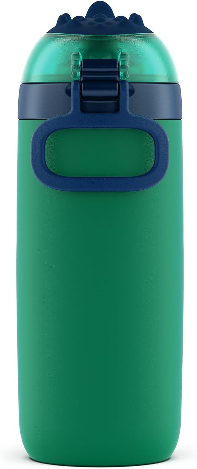 imageEllo Ellies 12oz Vacuum Insulated Stainless Steel Kids Water Bottle with Straw and Builtin Carrying Handle and LeakProof Locking Lid for School Backpack Lunchbox and Outdoor Sports PandaDino