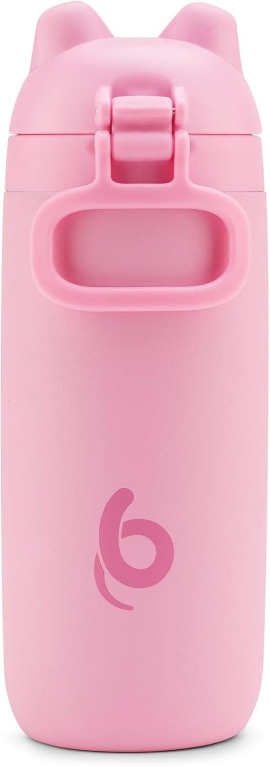 imageEllo Ellies 12oz Vacuum Insulated Stainless Steel Kids Water Bottle with Straw and Builtin Carrying Handle and LeakProof Locking Lid for School Backpack Lunchbox and Outdoor Sports PandaPig