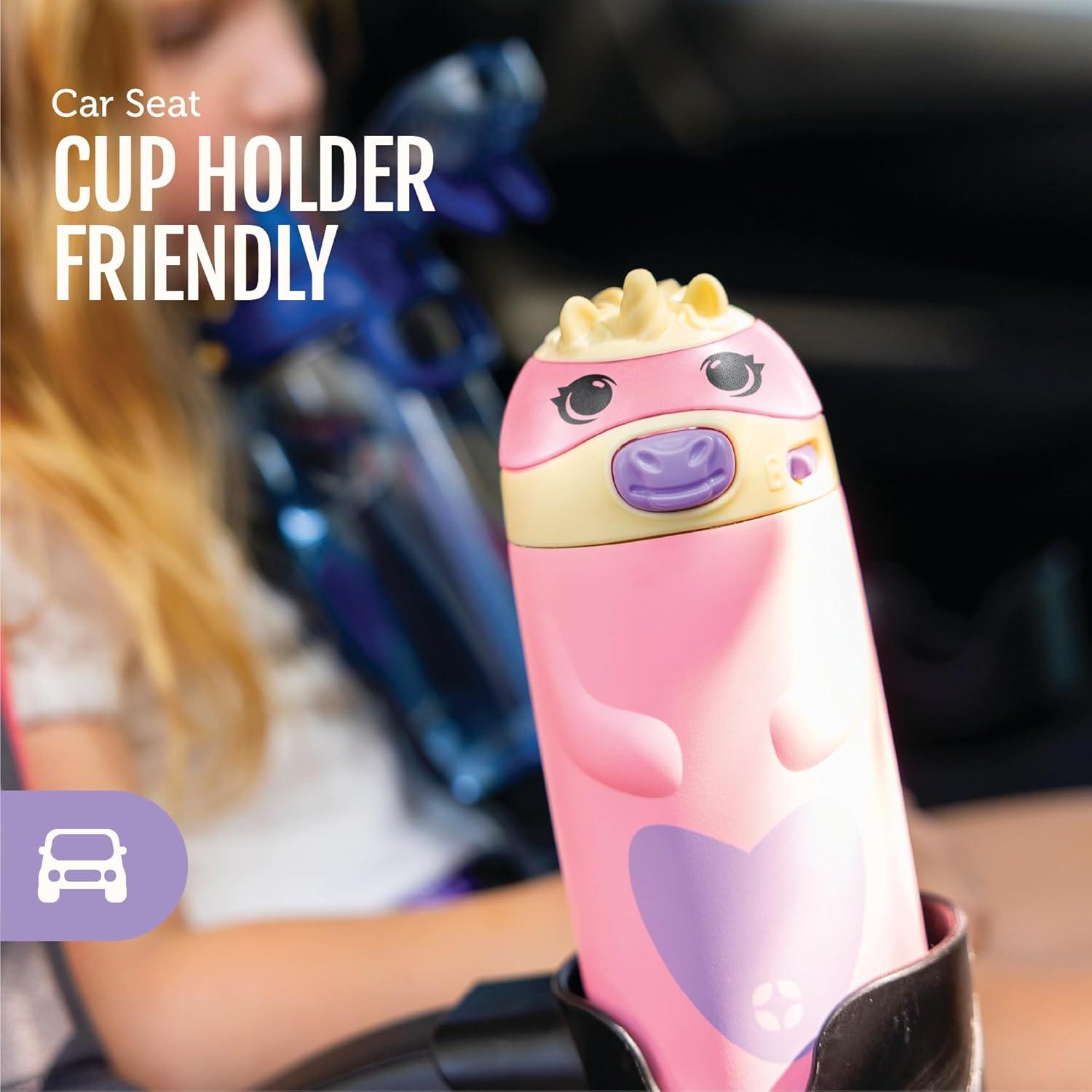 imageEllo Ellies 12oz Vacuum Insulated Stainless Steel Kids Water Bottle with Straw and Builtin Carrying Handle and LeakProof Locking Lid for School Backpack Lunchbox and Outdoor Sports PandaDog