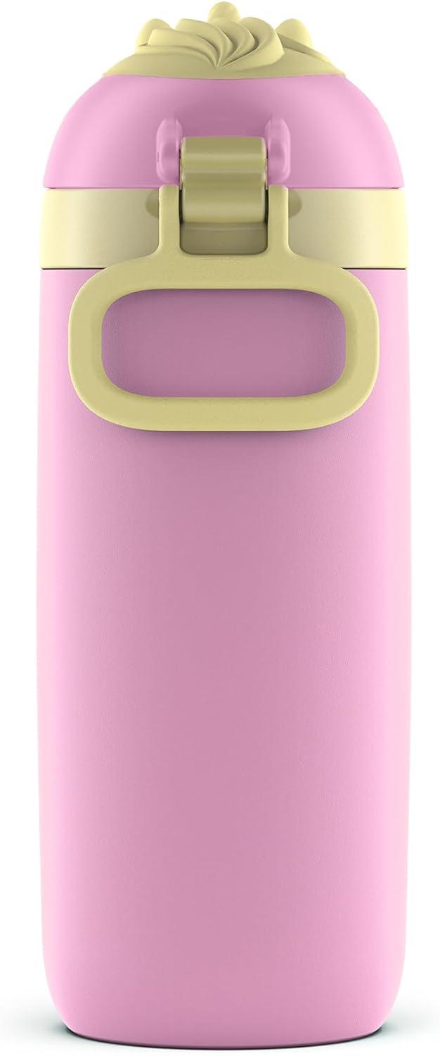 imageEllo Ellies 12oz Vacuum Insulated Stainless Steel Kids Water Bottle with Straw and Builtin Carrying Handle and LeakProof Locking Lid for School Backpack Lunchbox and Outdoor Sports PandaUnicorn