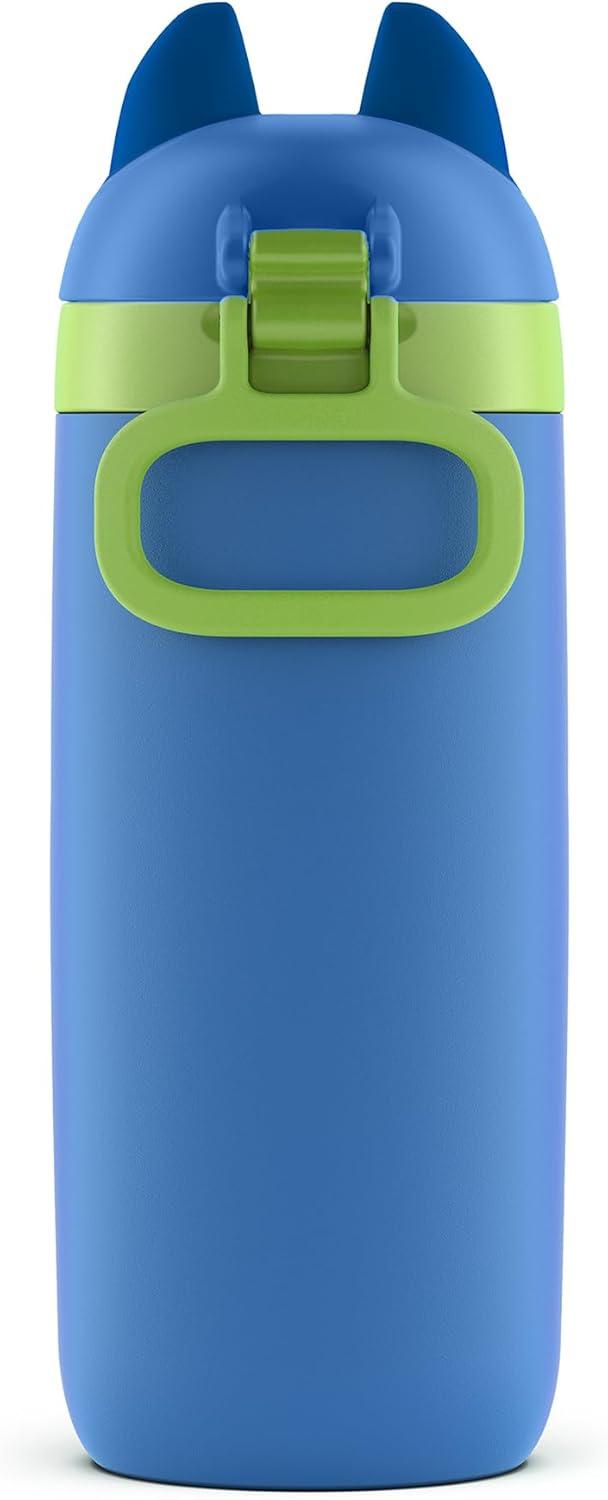 imageEllo Ellies 12oz Vacuum Insulated Stainless Steel Kids Water Bottle with Straw and Builtin Carrying Handle and LeakProof Locking Lid for School Backpack Lunchbox and Outdoor Sports PandaDog
