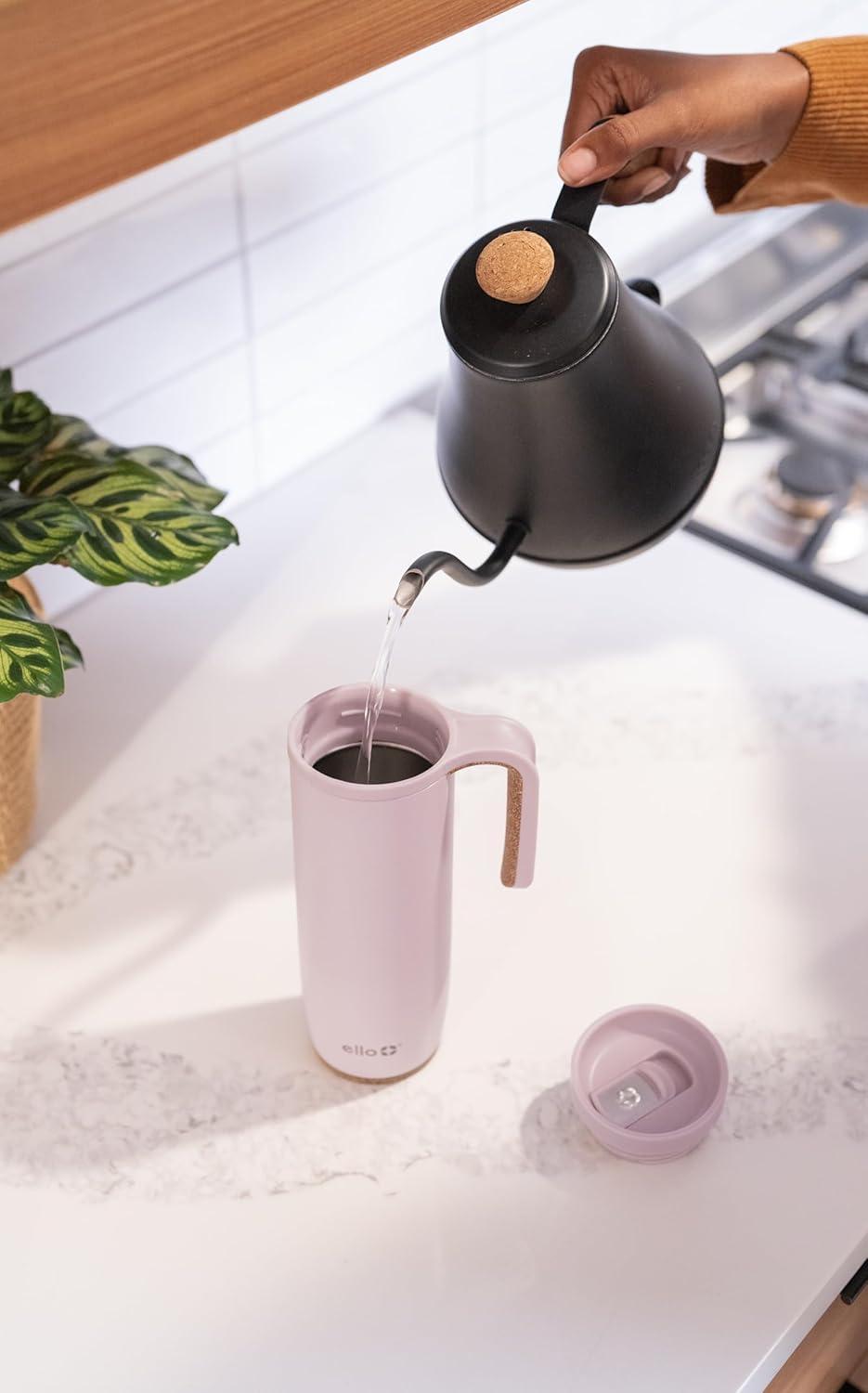 imageEllo Magnet 18oz Vacuum Insulated Stainless Steel Travel Mug with Side Handle and LeakProof Slider Lid and Builtin Coaster Keeps Hot for 5 HoursSonoma