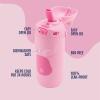 imageEllo Ellies 12oz Vacuum Insulated Stainless Steel Kids Water Bottle with Straw and Builtin Carrying Handle and LeakProof Locking Lid for School Backpack Lunchbox and Outdoor Sports PandaPig
