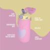 imageEllo Ellies 12oz Vacuum Insulated Stainless Steel Kids Water Bottle with Straw and Builtin Carrying Handle and LeakProof Locking Lid for School Backpack Lunchbox and Outdoor Sports PandaUnicorn