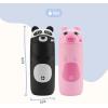 imageEllo Ellies 12oz Vacuum Insulated Stainless Steel Kids Water Bottle with Straw and Builtin Carrying Handle and LeakProof Locking Lid for School Backpack Lunchbox and Outdoor Sports PandaPig