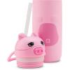 imageEllo Ellies 12oz Vacuum Insulated Stainless Steel Kids Water Bottle with Straw and Builtin Carrying Handle and LeakProof Locking Lid for School Backpack Lunchbox and Outdoor Sports PandaPig