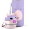 imageEllo Ellies 12oz Vacuum Insulated Stainless Steel Kids Water Bottle with Straw and Builtin Carrying Handle and LeakProof Locking Lid for School Backpack Lunchbox and Outdoor Sports PandaCat