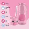 imageEllo Ellies 16oz Plastic Kids Water Bottle with Straw and Builtin Carrying Handle and LeakProof Locking Lid for School backpack Lunchbox and Outdoor Sports PigPig