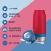 imageEllo Emma 14oz Vacuum Insulated Stainless Steel Kids Water Bottle with Straw and Builtin Carrying Handle and LeakProof Locking Lid for School Backpack Lunchbox and Outdoor SportsRed Splash