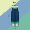 imageEllo Emma 14oz Vacuum Insulated Stainless Steel Kids Water Bottle with Straw and Builtin Carrying Handle and LeakProof Locking Lid for School Backpack Lunchbox and Outdoor SportsTidal Wave