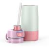 imageEllo Kids Colby 12oz Stainless Steel Insulated Water Bottle with Straw and BuiltIn Silicone Coaster Carrying Handle and LeakProof Locking Lid for School Backpack Lunchbox and Outdoor SportsFrosted Petal