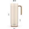 imageEllo Magnet 18oz Vacuum Insulated Stainless Steel Travel Mug with Side Handle and LeakProof Slider Lid and Builtin Coaster Keeps Hot for 5 HoursLimestone