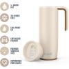 imageEllo Magnet 18oz Vacuum Insulated Stainless Steel Travel Mug with Side Handle and LeakProof Slider Lid and Builtin Coaster Keeps Hot for 5 HoursLimestone