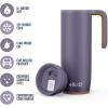 imageEllo Magnet 18oz Vacuum Insulated Stainless Steel Travel Mug with Side Handle and LeakProof Slider Lid and Builtin Coaster Keeps Hot for 5 HoursShadow