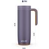 imageEllo Magnet 18oz Vacuum Insulated Stainless Steel Travel Mug with Side Handle and LeakProof Slider Lid and Builtin Coaster Keeps Hot for 5 HoursShadow