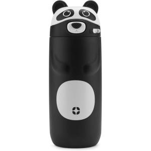 imageEllo Ellies 12oz Vacuum Insulated Stainless Steel Kids Water Bottle with Straw and Builtin Carrying Handle and LeakProof Locking Lid for School Backpack Lunchbox and Outdoor Sports PandaPanda