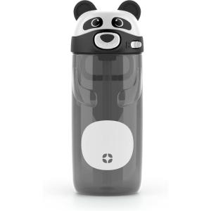imageEllo Ellies 16oz Plastic Kids Water Bottle with Straw and Builtin Carrying Handle and LeakProof Locking Lid for School backpack Lunchbox and Outdoor Sports PigPanda