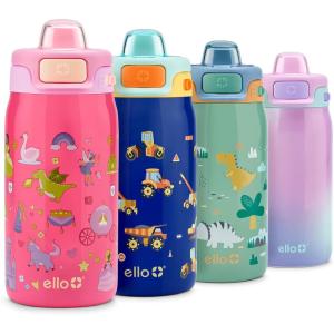 imageEllo Kids Pop ampamp Fill 12oz Water Bottle with Quick Fill Lid DoubleWall Vacuum Insulated Stainless Steel Leak Proof BPA Free Sip ampamp Chug For School Lunchboxes Construction SiteRoyal Palace