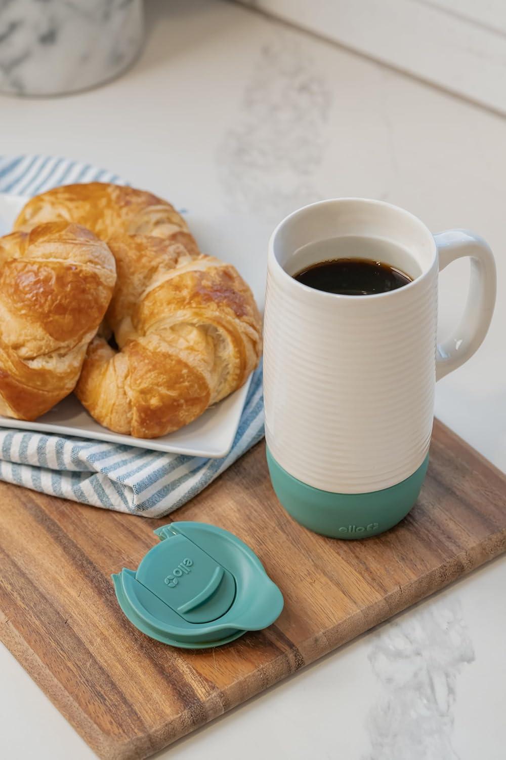 imageEllo Jane 18oz Ceramic Travel Mug with Handle SplashResistant Slider Lid and Builtin Coaster Perfect for Coffee and Tea BPA Free Dishwasher Safe Gift for Him Her Birthday AlligatorAlligator