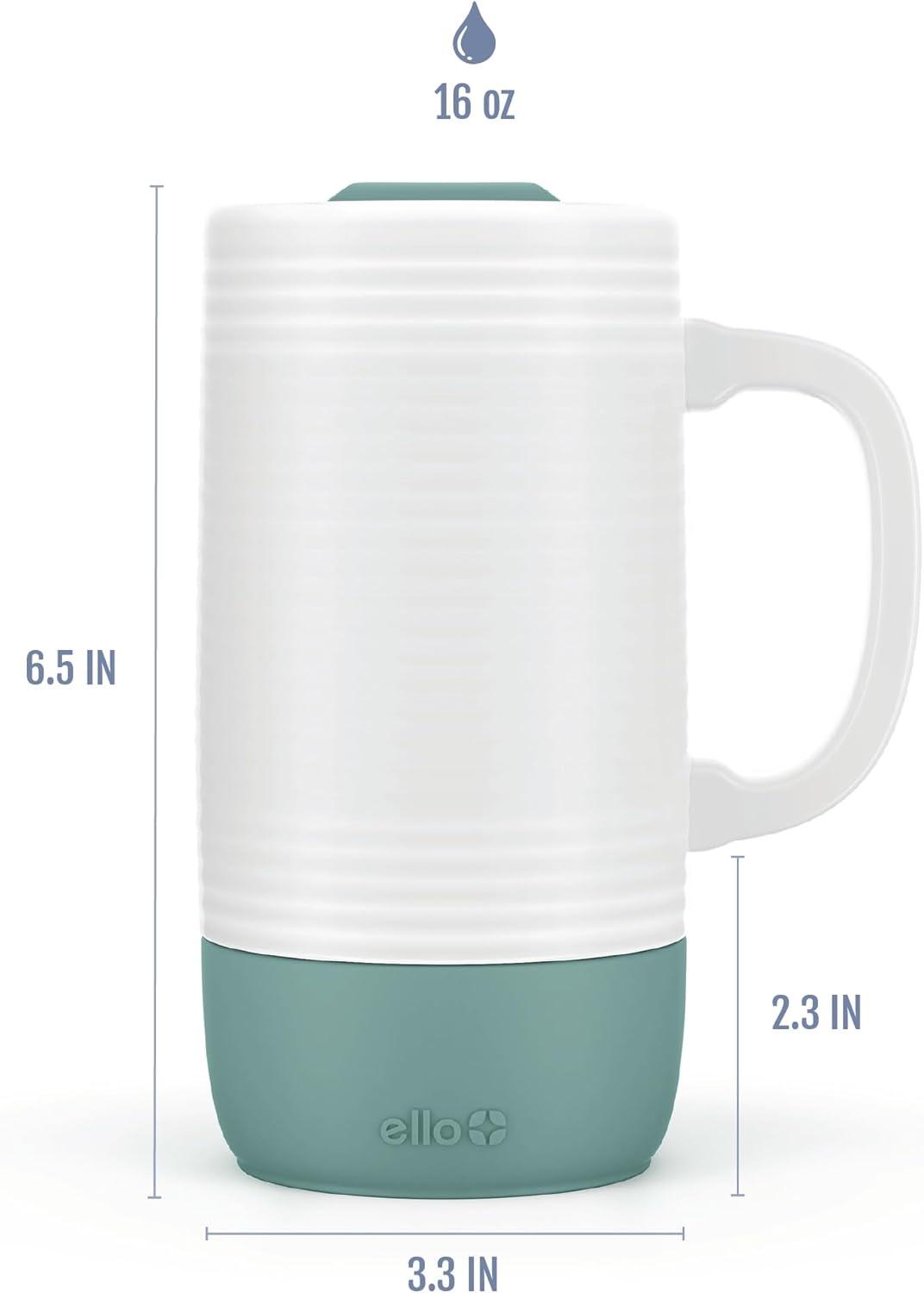 imageEllo Jane 18oz Ceramic Travel Mug with Handle SplashResistant Slider Lid and Builtin Coaster Perfect for Coffee and Tea BPA Free Dishwasher Safe Gift for Him Her Birthday AlligatorAlligator