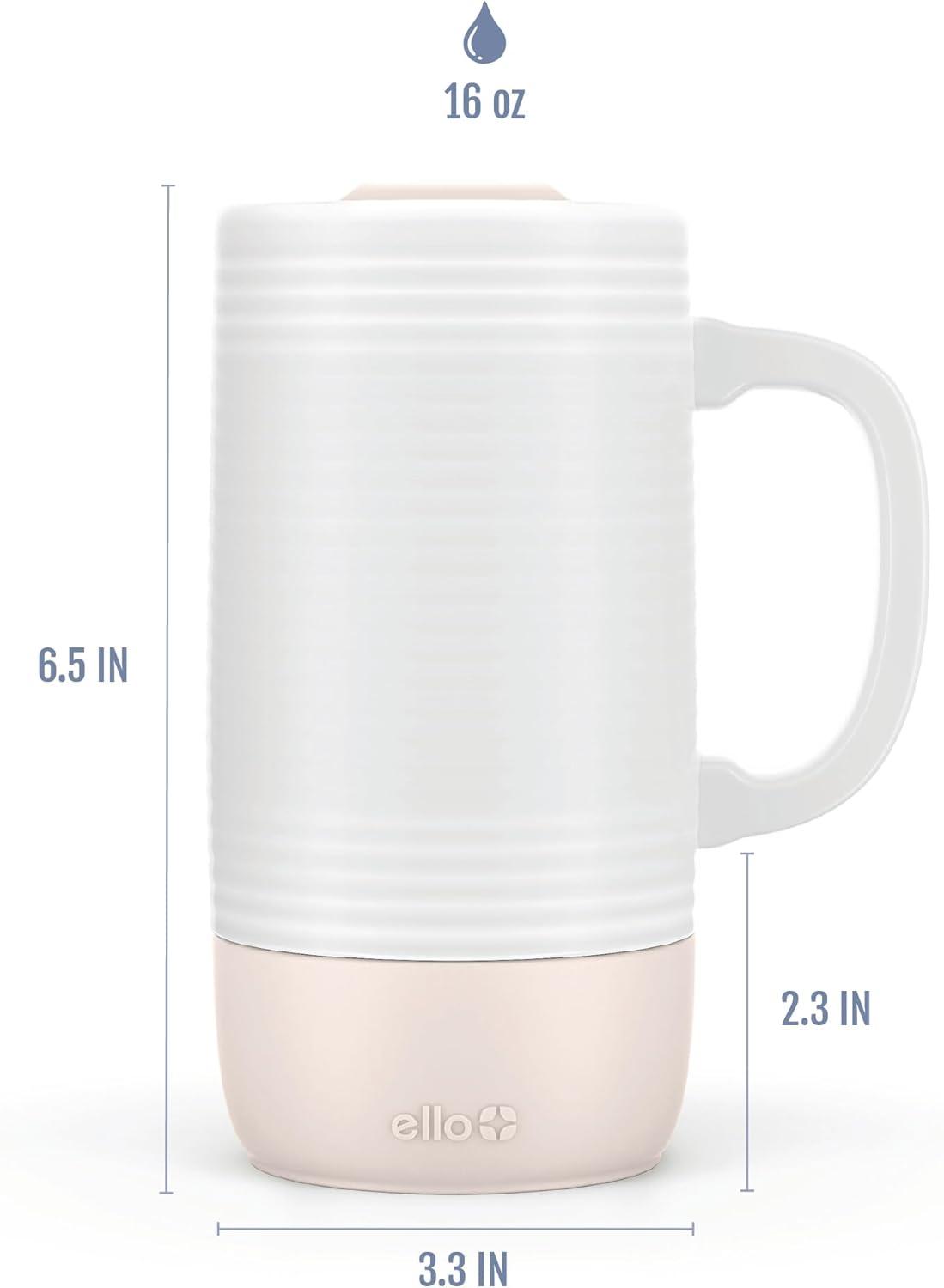 imageEllo Jane 18oz Ceramic Travel Mug with Handle SplashResistant Slider Lid and Builtin Coaster Perfect for Coffee and Tea BPA Free Dishwasher Safe Gift for Him Her Birthday AlligatorSandbar