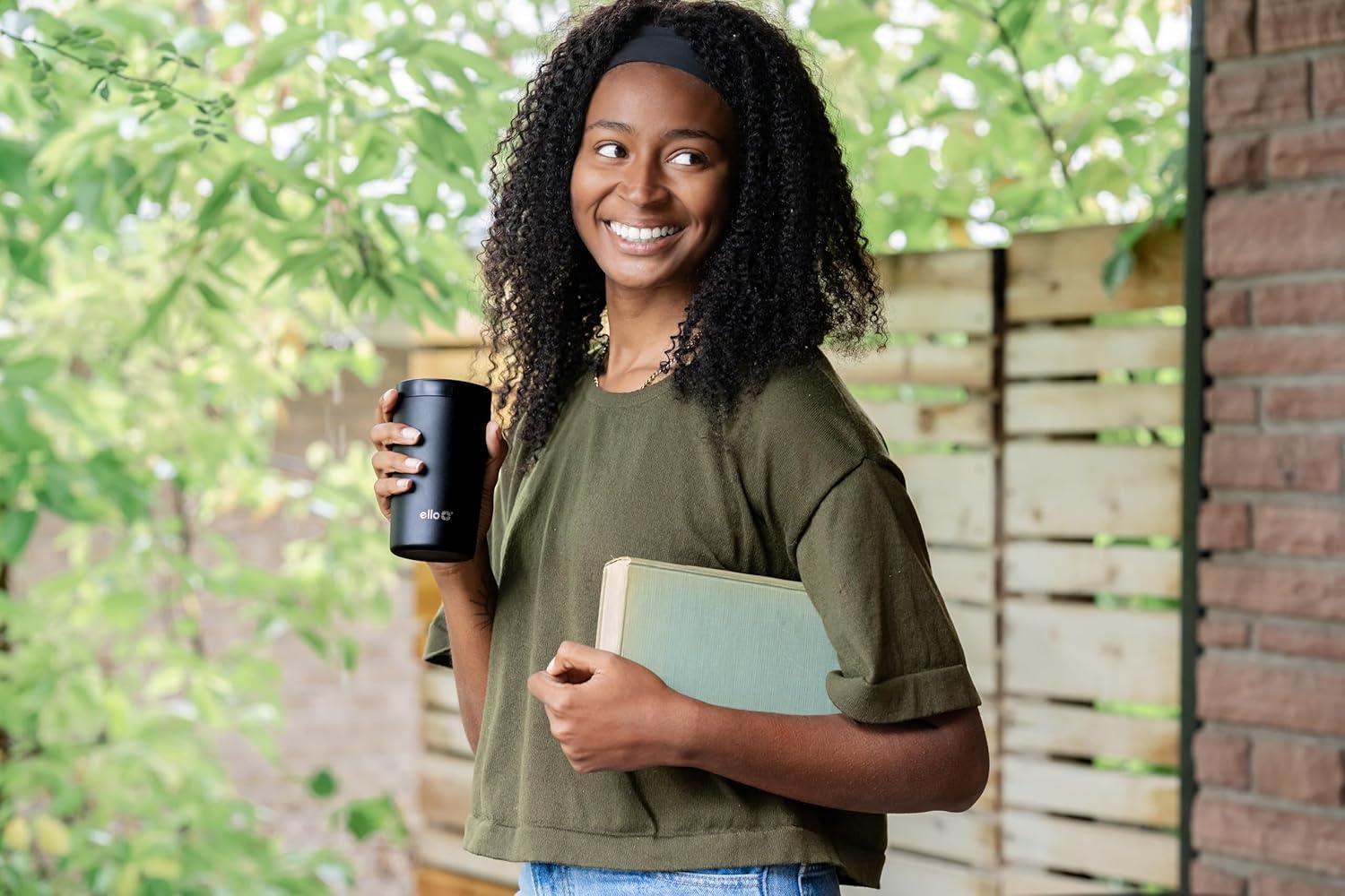 imageEllo Jones Stainless Steel Travel Coffee Mug  Travel Tea Mug 11oz Black