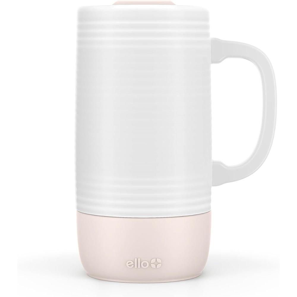 imageEllo Jane 18oz Ceramic Travel Mug with Handle SplashResistant Slider Lid and Builtin Coaster Perfect for Coffee and Tea BPA Free Dishwasher Safe Gift for Him Her Birthday AlligatorSandbar