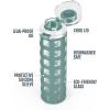 imageEllo Syndicate 20oz Reusable Glass Water Bottle with OneTouch Leak Proof Flip Lid Protective NonSlip Silicone Sleeve Carry Loop for Coffee Tea and Water BPAfree Dishwasher Safe AlligatorAlligator