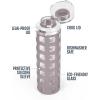 imageEllo Syndicate 20oz Reusable Glass Water Bottle with OneTouch Leak Proof Flip Lid Protective NonSlip Silicone Sleeve Carry Loop for Coffee Tea and Water BPAfree Dishwasher Safe AlligatorMauvewood