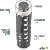 imageEllo Syndicate 20oz Reusable Glass Water Bottle with OneTouch Leak Proof Flip Lid Protective NonSlip Silicone Sleeve Carry Loop for Coffee Tea and Water BPAfree Dishwasher Safe AlligatorGrey