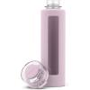 imageEllo Syndicate 20oz Reusable Glass Water Bottle with OneTouch Leak Proof Flip Lid Protective NonSlip Silicone Sleeve Carry Loop for Coffee Tea and Water BPAfree Dishwasher Safe AlligatorCashmere Pink