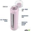 imageEllo Syndicate 20oz Reusable Glass Water Bottle with OneTouch Leak Proof Flip Lid Protective NonSlip Silicone Sleeve Carry Loop for Coffee Tea and Water BPAfree Dishwasher Safe AlligatorCashmere Pink