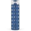 imageEllo Syndicate 20oz Reusable Glass Water Bottle with OneTouch Leak Proof Flip Lid Protective NonSlip Silicone Sleeve Carry Loop for Coffee Tea and Water BPAfree Dishwasher Safe AlligatorBold Blue