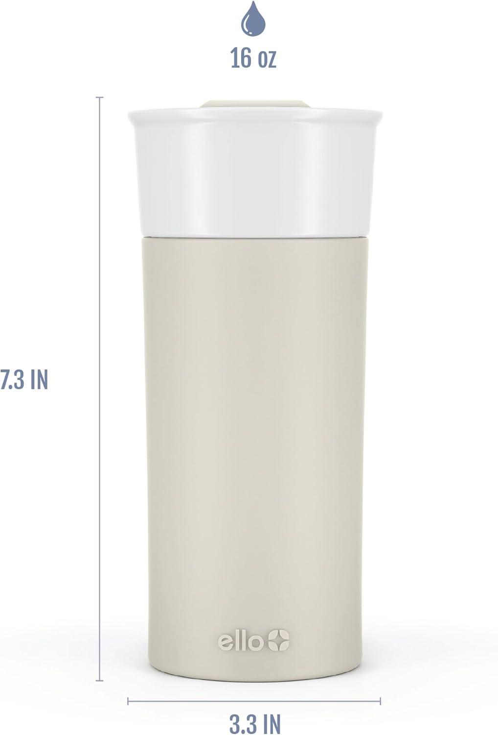 imageEllo Ogden 16oz Ceramic Travel Mug with SplashResistant Slider Lid and Protective Silicone Sleeve Perfect for Coffee or Tea BPAFree Dishwasher Safe MineralMineral