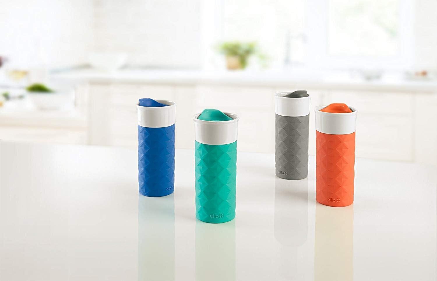 imageEllo Ogden 16oz Ceramic Travel Mug with SplashResistant Slider Lid and Protective Silicone Sleeve Perfect for Coffee or Tea BPAFree Dishwasher Safe MineralTeal