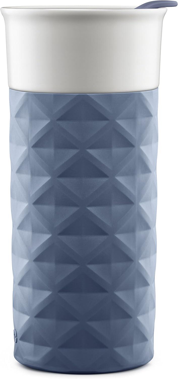 imageEllo Ogden 16oz Ceramic Travel Mug with SplashResistant Slider Lid and Protective Silicone Sleeve Perfect for Coffee or Tea BPAFree Dishwasher Safe MineralEvening Blue