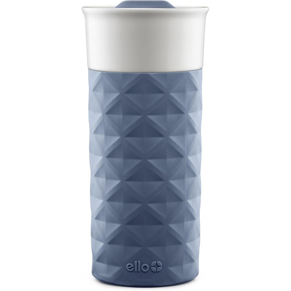 imageEllo Ogden 16oz Ceramic Travel Mug with SplashResistant Slider Lid and Protective Silicone Sleeve Perfect for Coffee or Tea BPAFree Dishwasher Safe MineralEvening Blue
